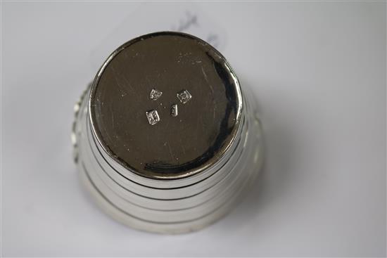 A late George II silver cream pail London, 1759 (a.f.) and a similar modern silver cream pail.